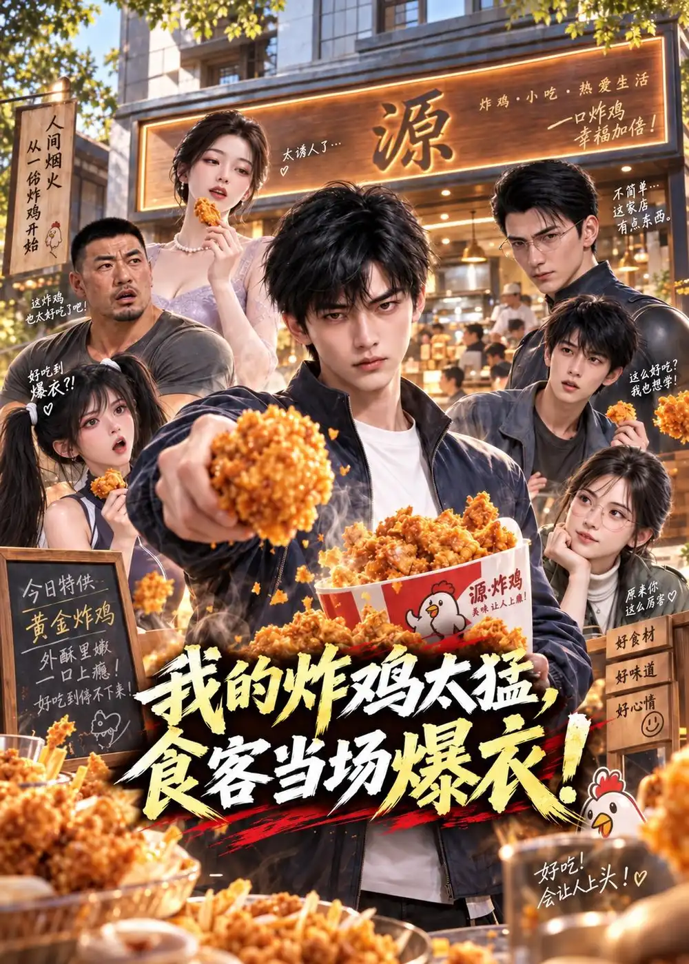 《我的炸鸡太猛,食客当场爆衣!》-看电影短剧网