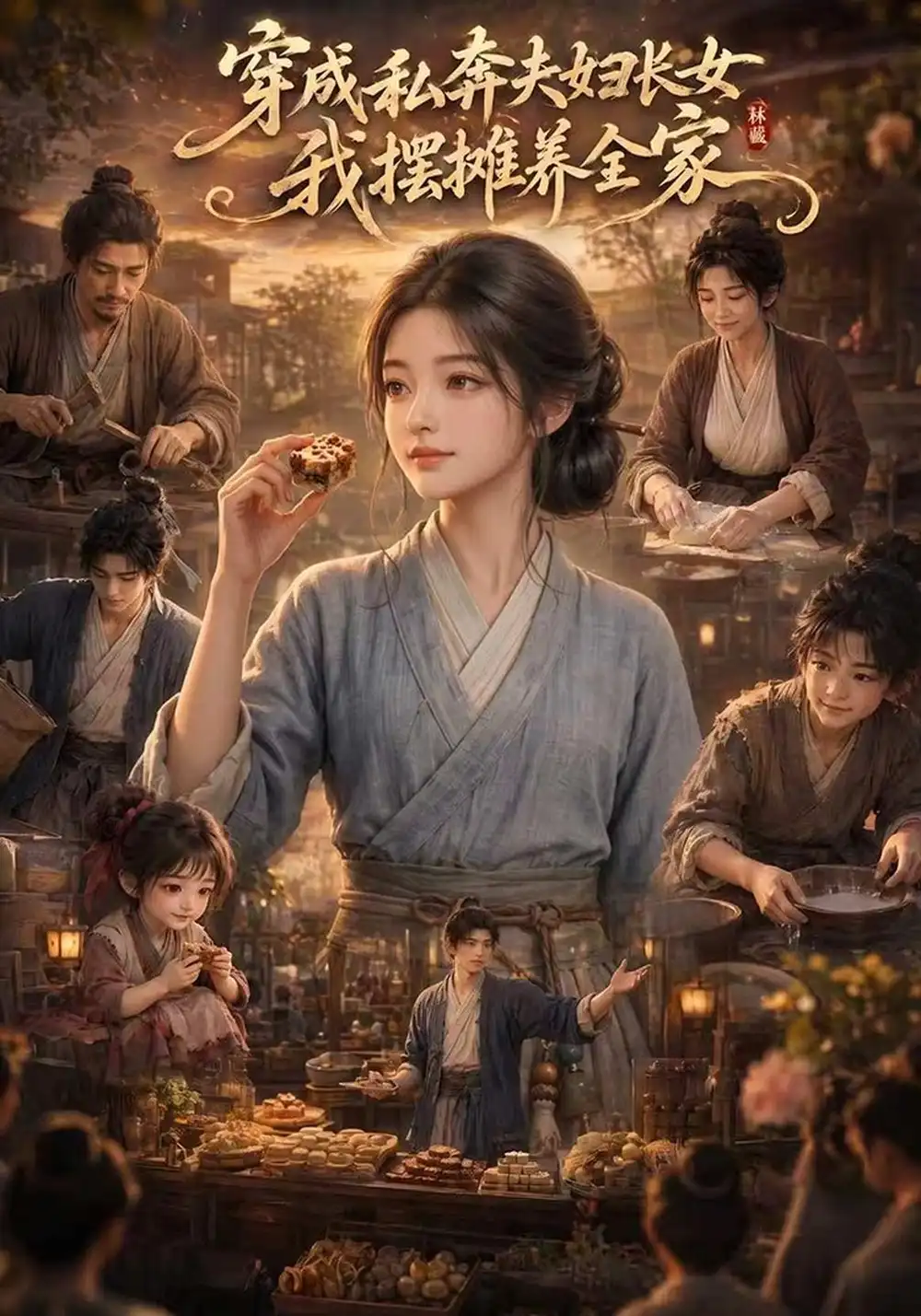 《穿成私奔夫妇长女，我摆摊养全家》
